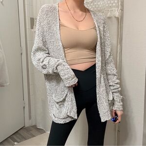Hollister | Cotton Open Knit Cardigan | Heather Grey | XS/S | EUC